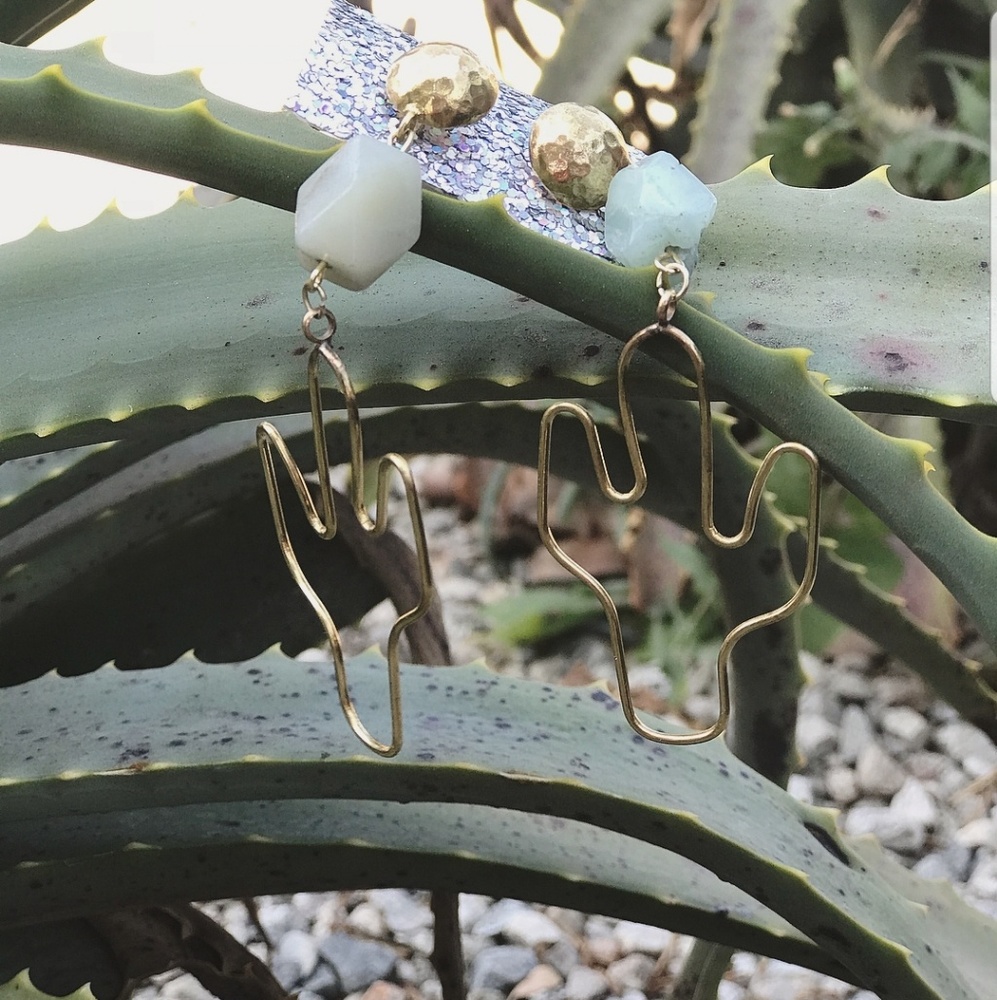 Handmade cactus earrings